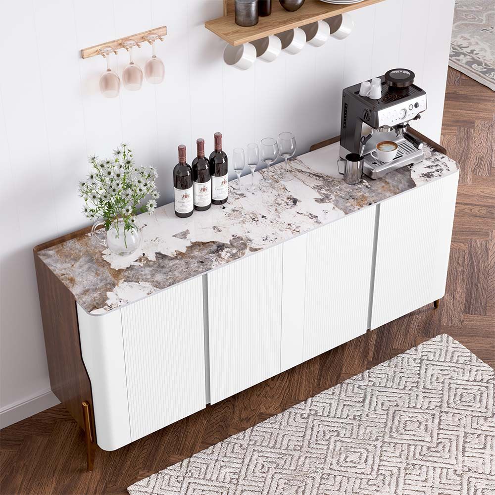 Solara Modern Storage Sideboard with Sintered Stone Top