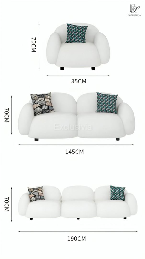 ABSTANN Boucle Fabric Sofa - Exclusivia