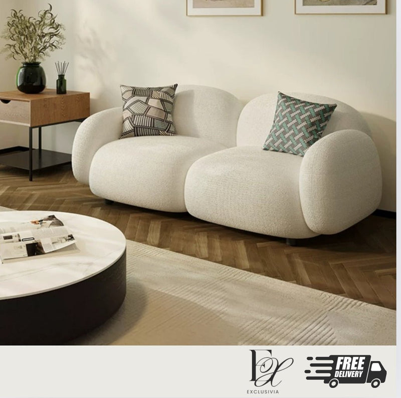 ABSTANN Boucle Fabric Sofa - Exclusivia