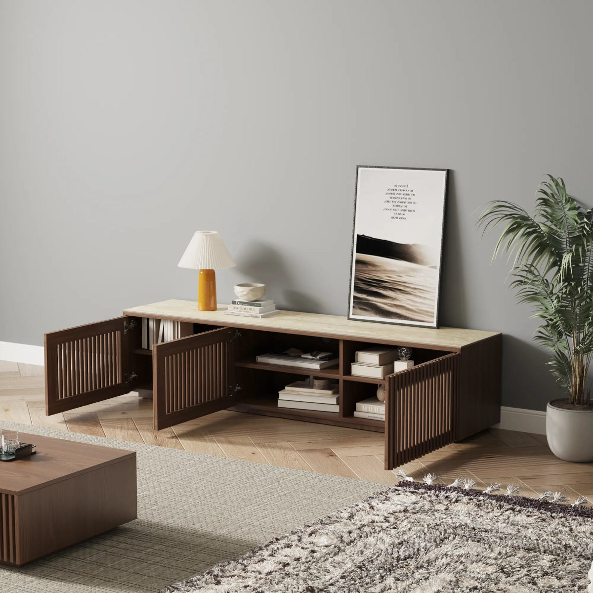 Aeolus 150 cm Modern Wood TV Stand - Exclusivia