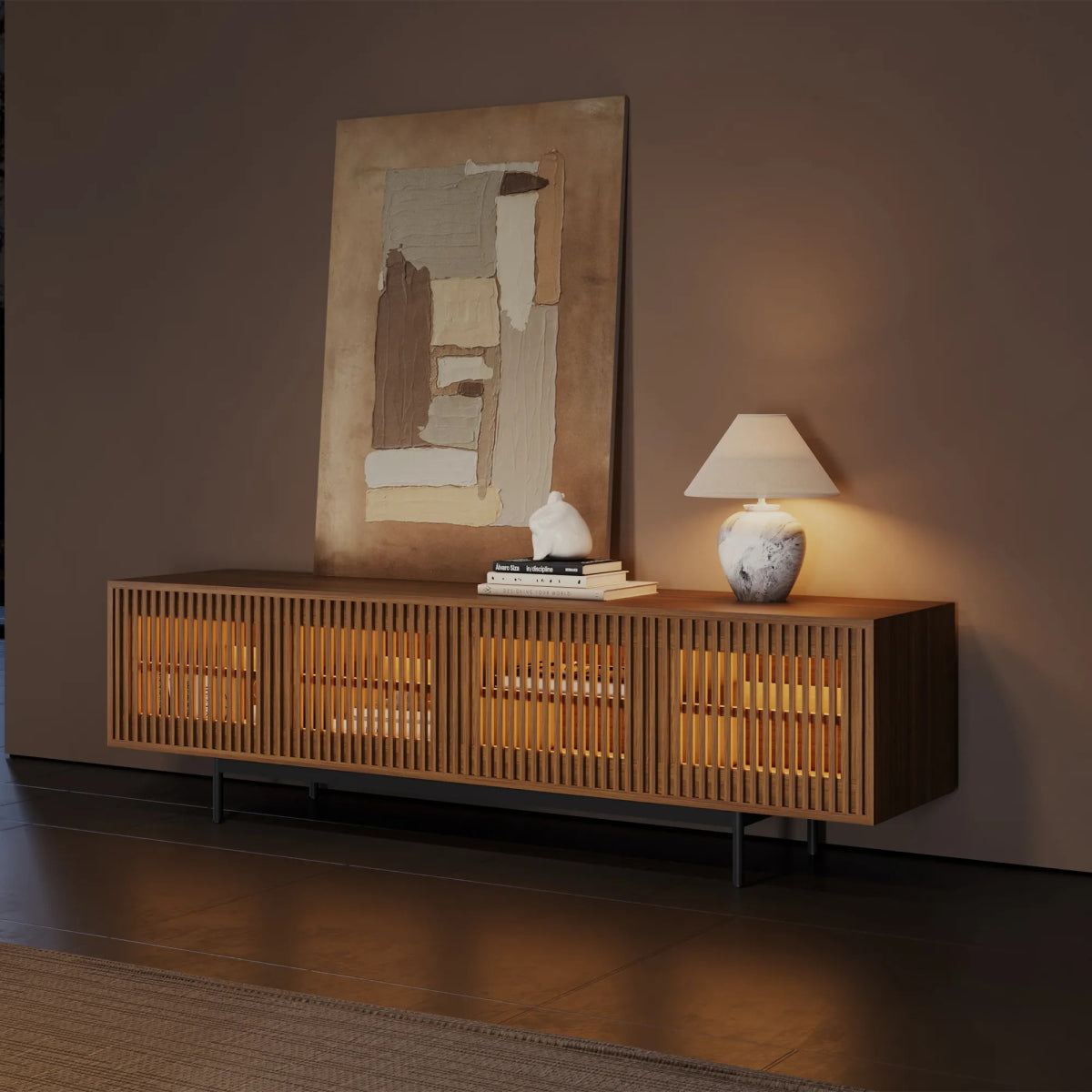 Aeolus 200 cm Mid - Century Media Console - Exclusivia
