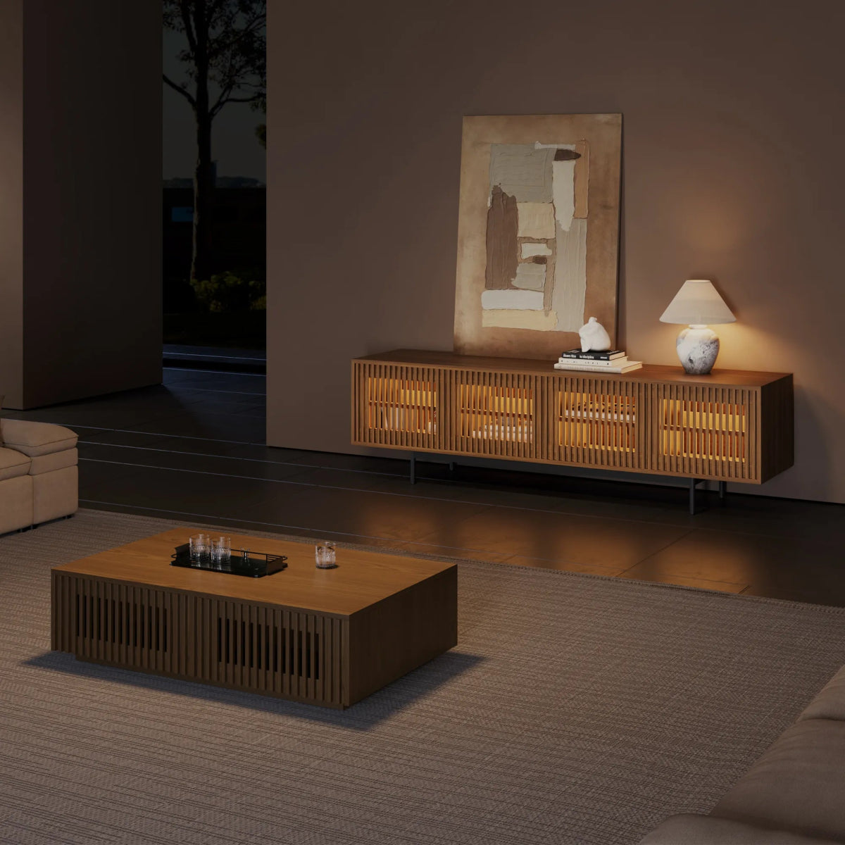 Aeolus 200 cm Mid - Century Media Console - Exclusivia