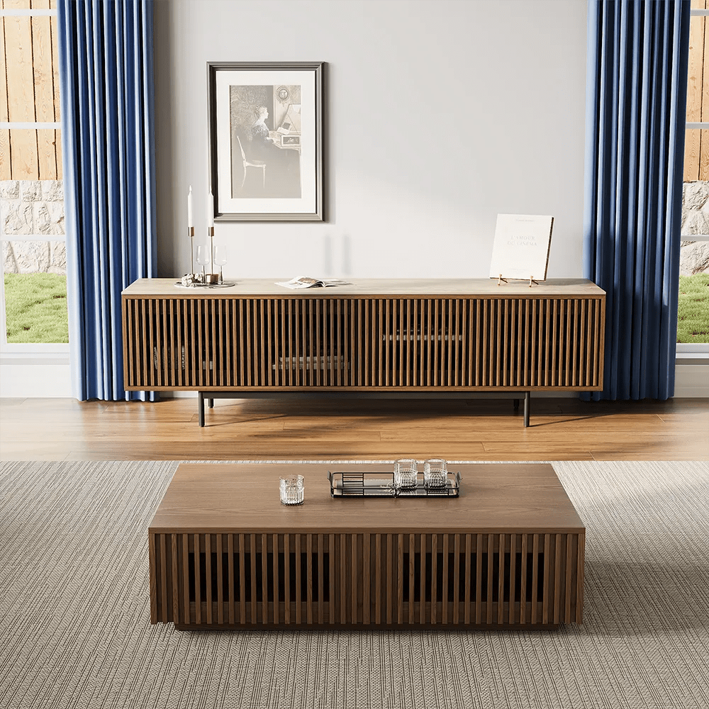 Aeolus 200 cm Mid - Century Media Console - Exclusivia
