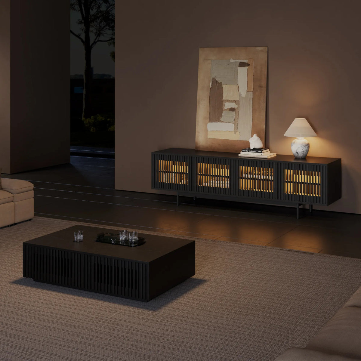 Aeolus 200 cm Mid - Century Media Console - Exclusivia