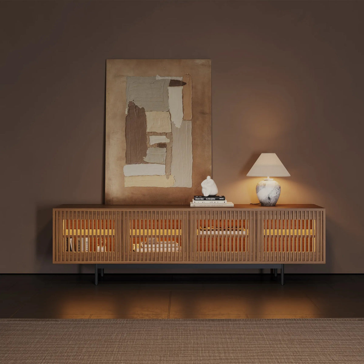 Aeolus 200 cm Mid - Century Media Console - Exclusivia