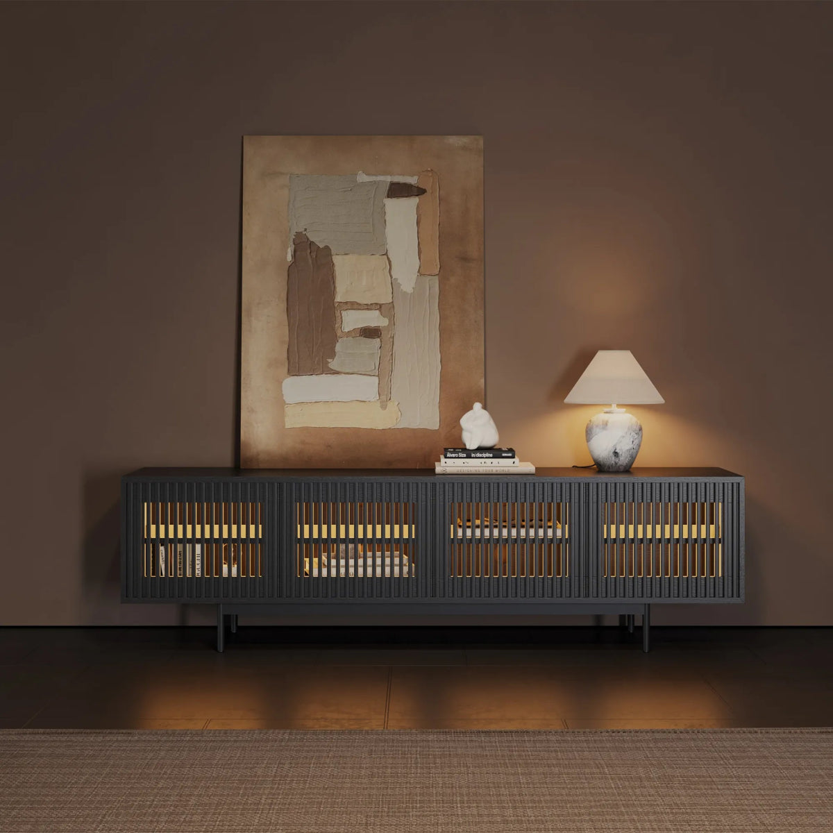 Aeolus 200 cm Mid - Century Media Console - Exclusivia