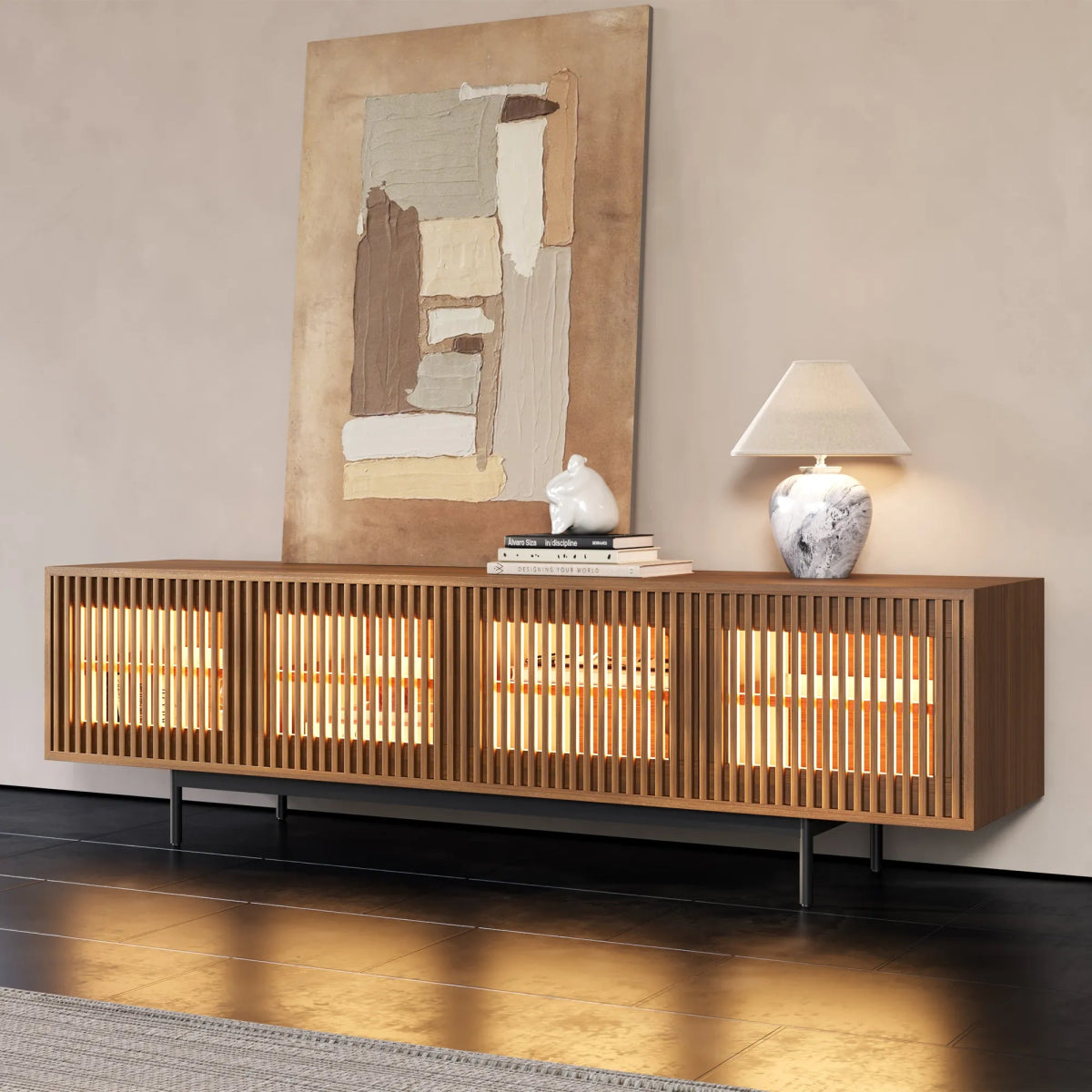 Aeolus 200 cm Mid - Century Media Console - Exclusivia