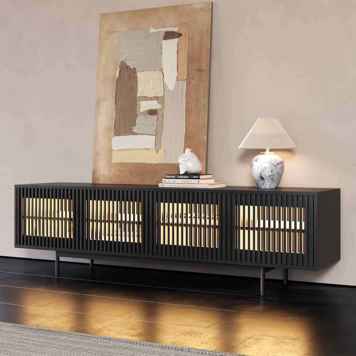 Aeolus 200 cm Mid - Century Media Console - Exclusivia
