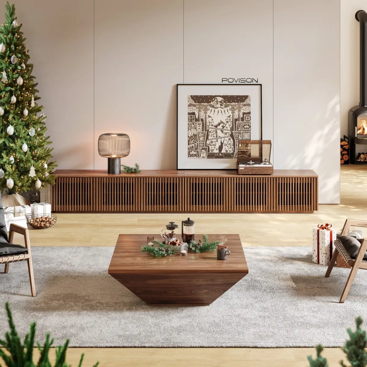 Aeolus 300 cm Modern Wood TV Stand - Exclusivia