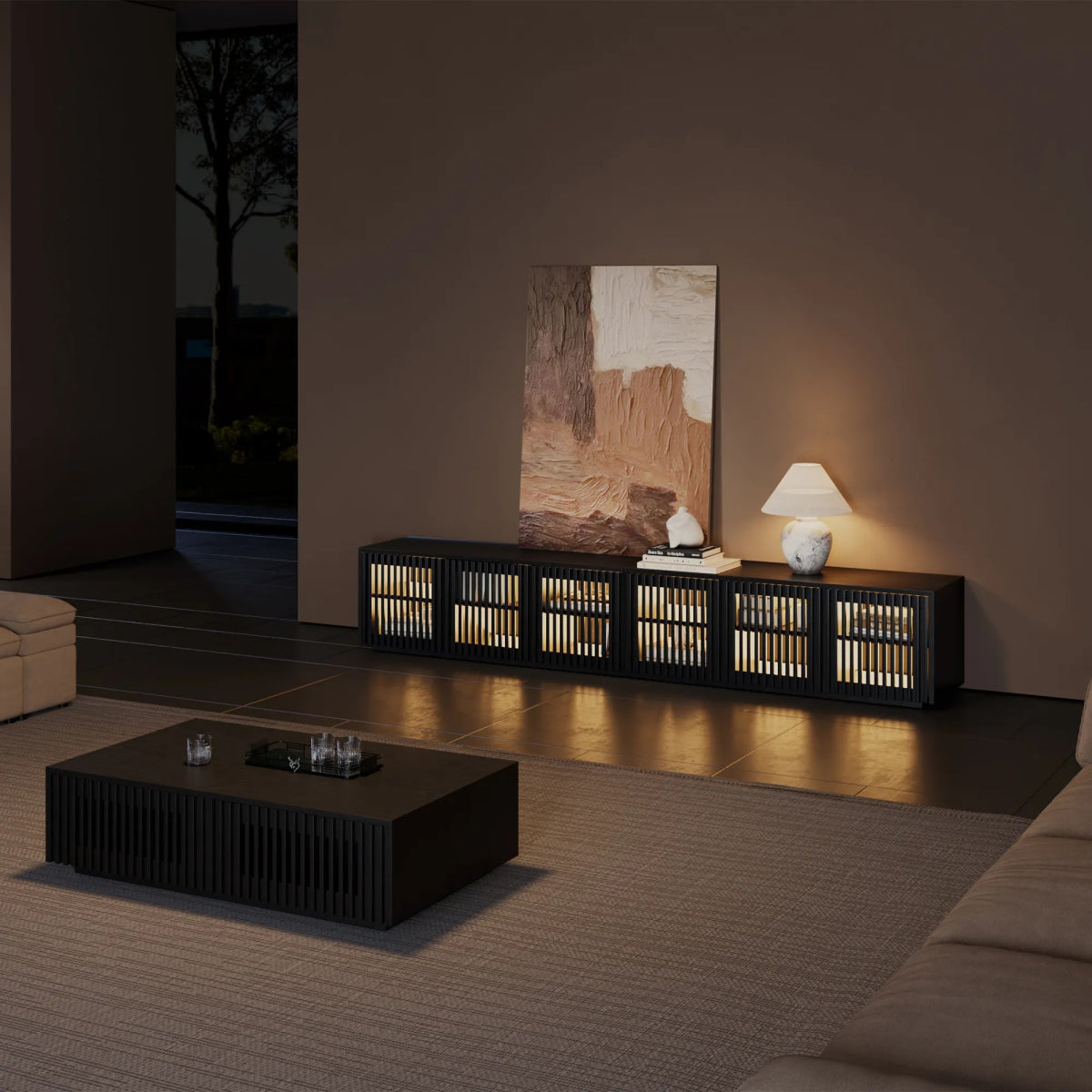 Aeolus 300 cm Modern Wood TV Stand - Exclusivia