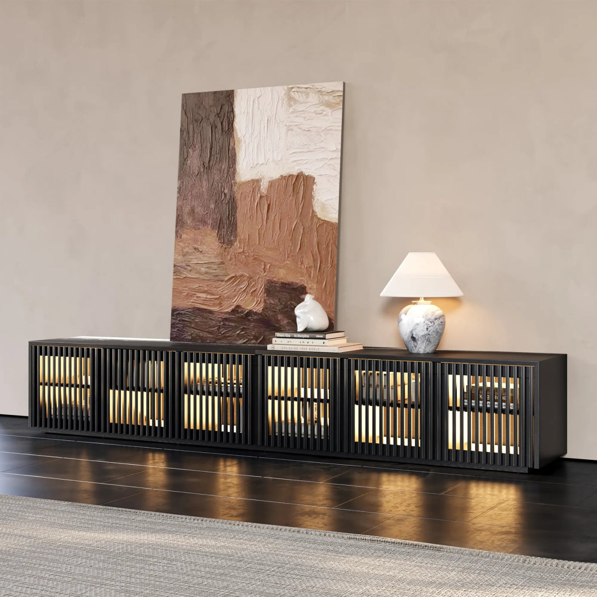 Aeolus 300 cm Modern Wood TV Stand - Exclusivia