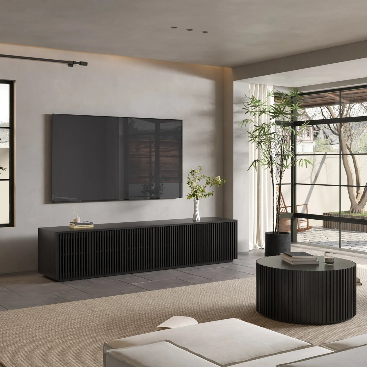 Aeolus 300 cm Modern Wood TV Stand - Exclusivia