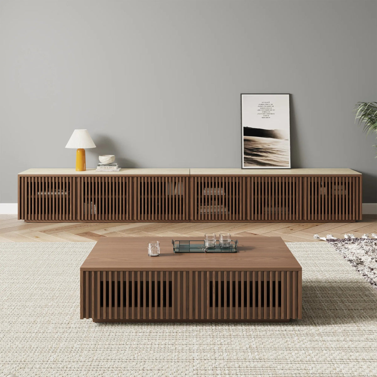 Aeolus 300 cm Modern Wood TV Stand - Exclusivia