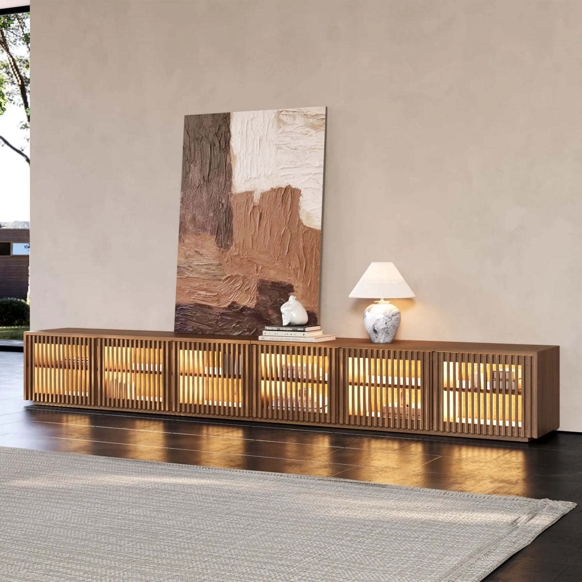 Aeolus 300 cm Modern Wood TV Stand - Exclusivia