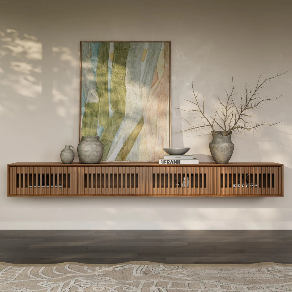 Aeolus 300 cm Modern Wood TV Stand - Exclusivia