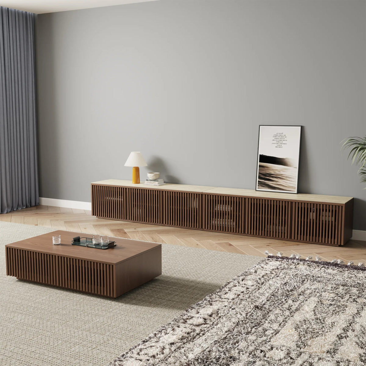 Aeolus 300 cm Modern Wood TV Stand - Exclusivia