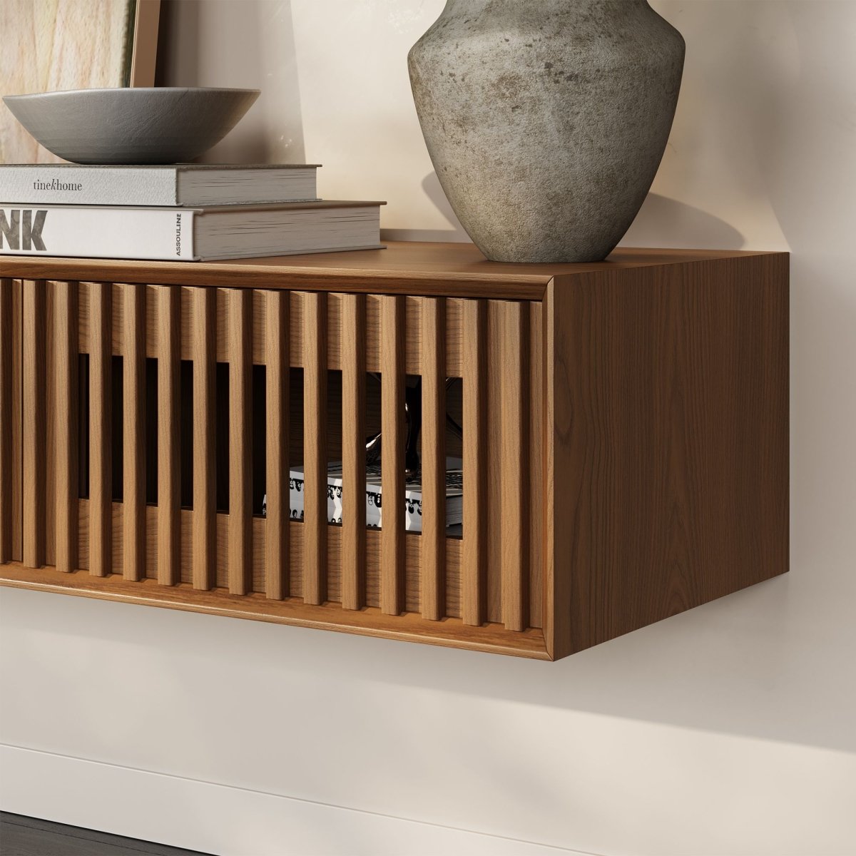 Aeolus Mid-Century Floating LED TV Console - Exclusivia