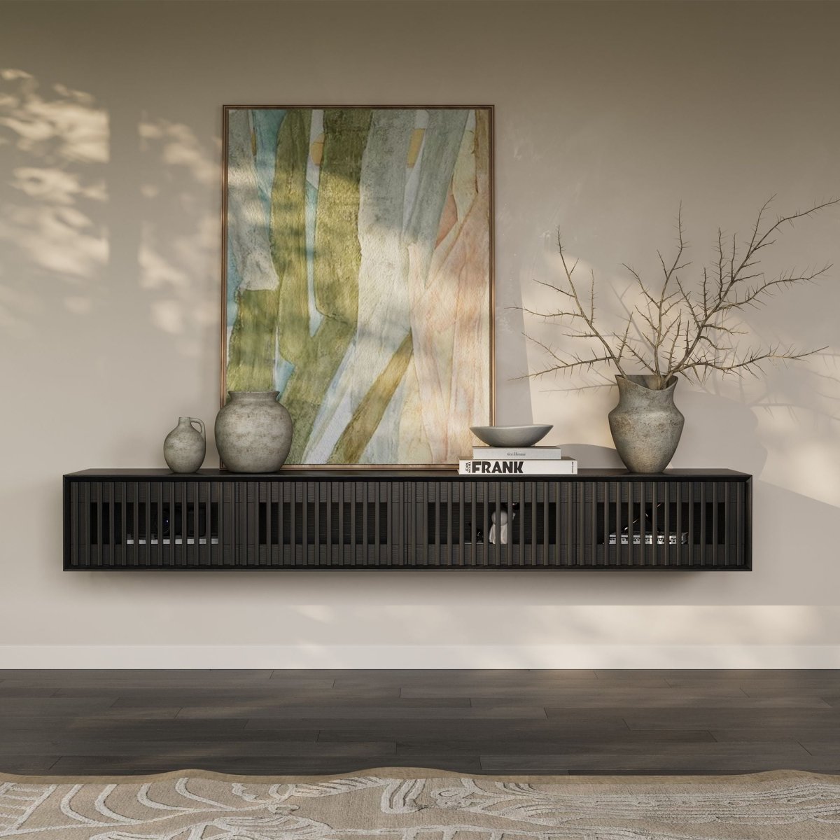 Aeolus Mid-Century Floating LED TV Console - Exclusivia