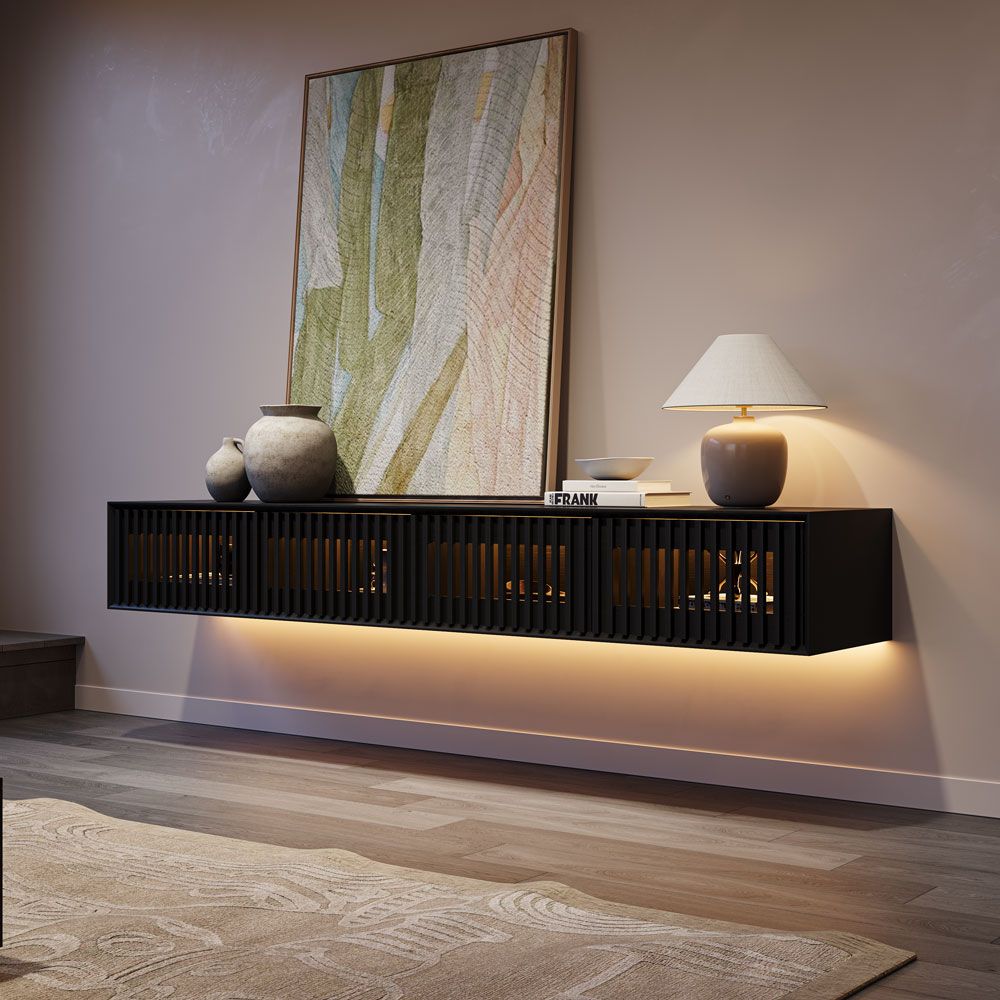 Aeolus Mid-Century Floating LED TV Console - Exclusivia