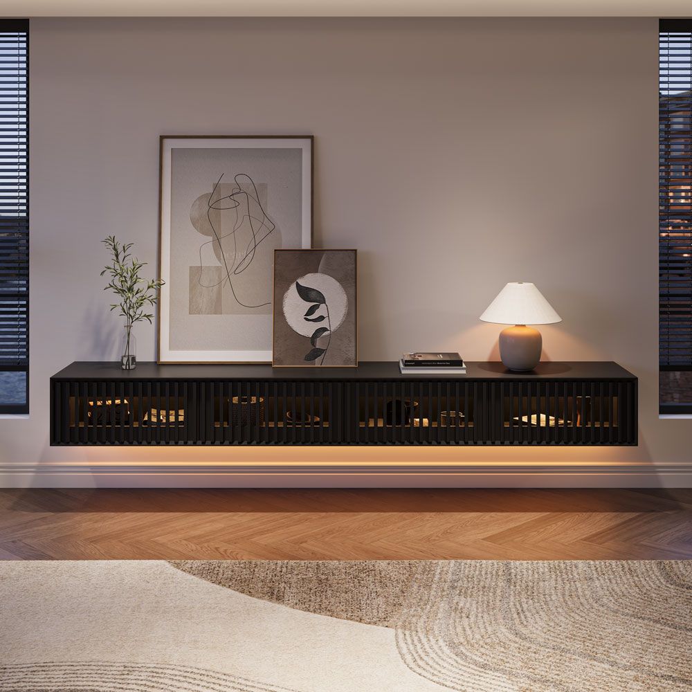 Aeolus Mid-Century Floating LED TV Console - Exclusivia