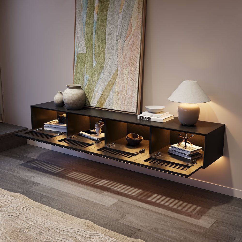 Aeolus Mid-Century Floating LED TV Console - Exclusivia