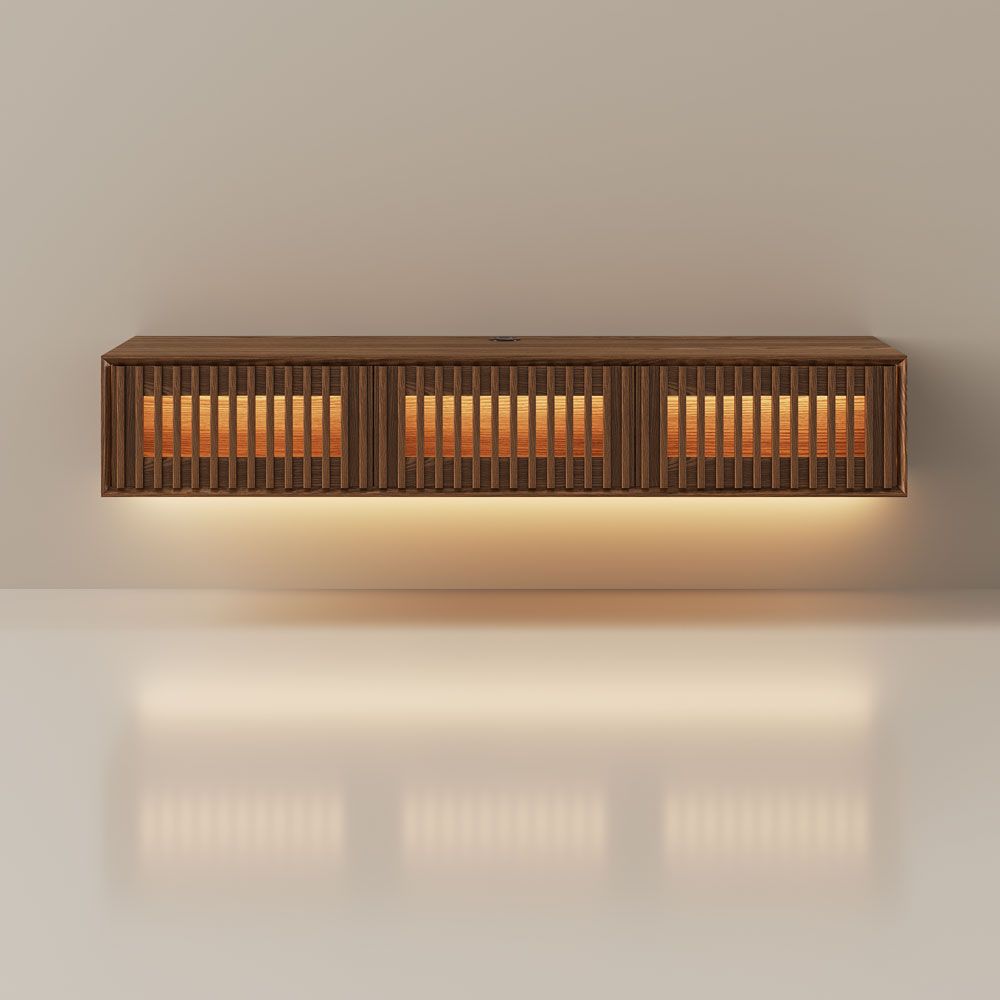 Aeolus Mid-Century Floating LED TV Console - Exclusivia