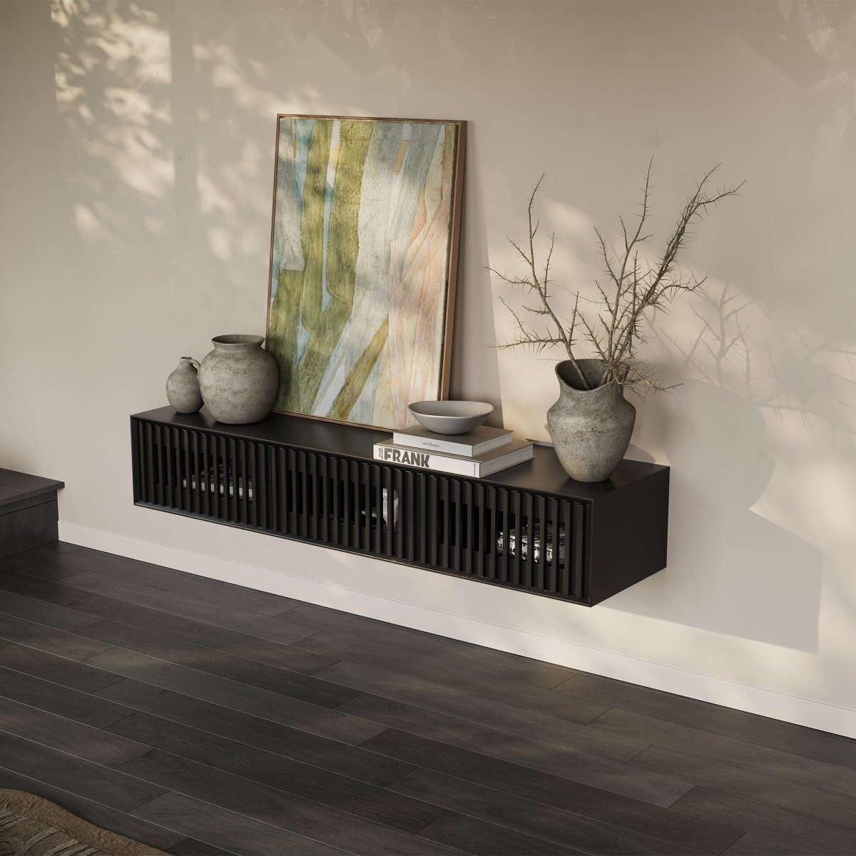 Aeolus Mid-Century Floating LED TV Console - Exclusivia