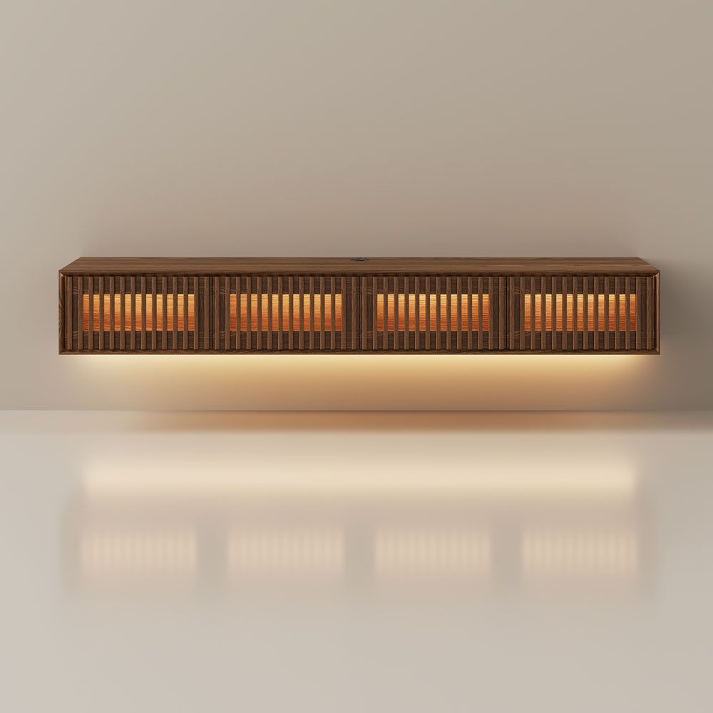 Aeolus Mid-Century Floating LED TV Console - Exclusivia