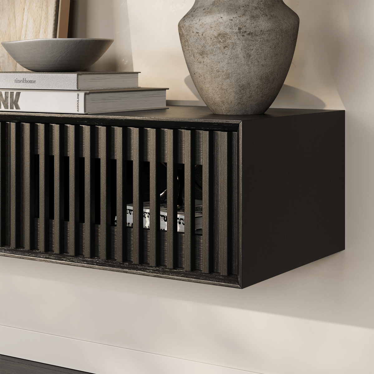 Aeolus Mid - Century Floating LED TV Console - Exclusivia