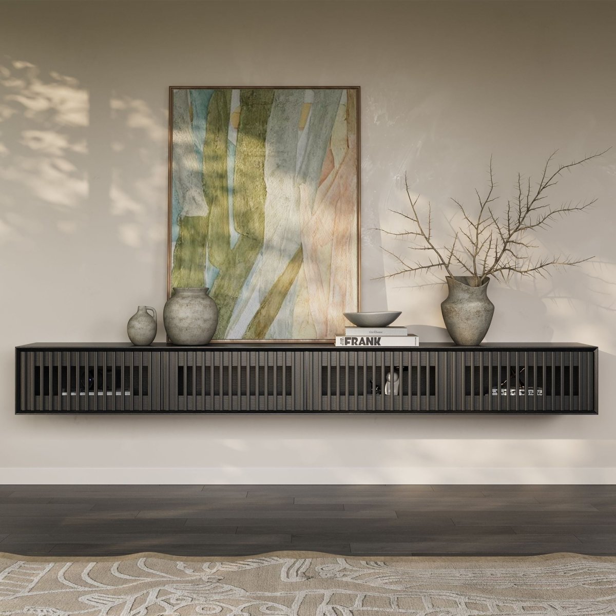 Aeolus Mid-Century Floating LED TV Console - Exclusivia
