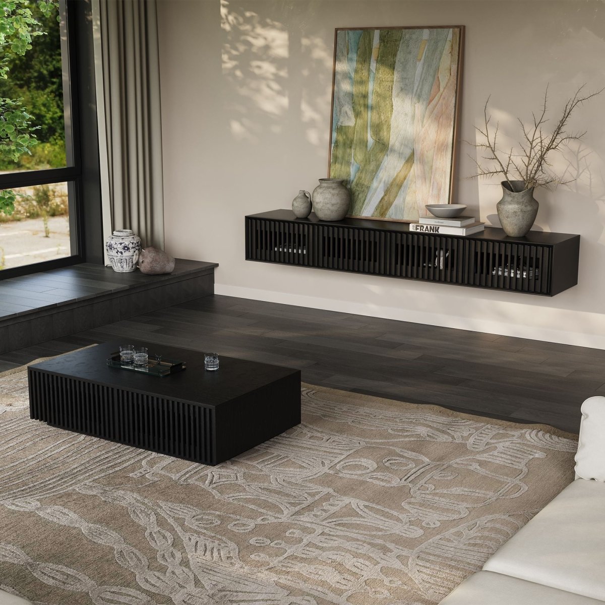 Aeolus Mid-Century Floating LED TV Console - Exclusivia