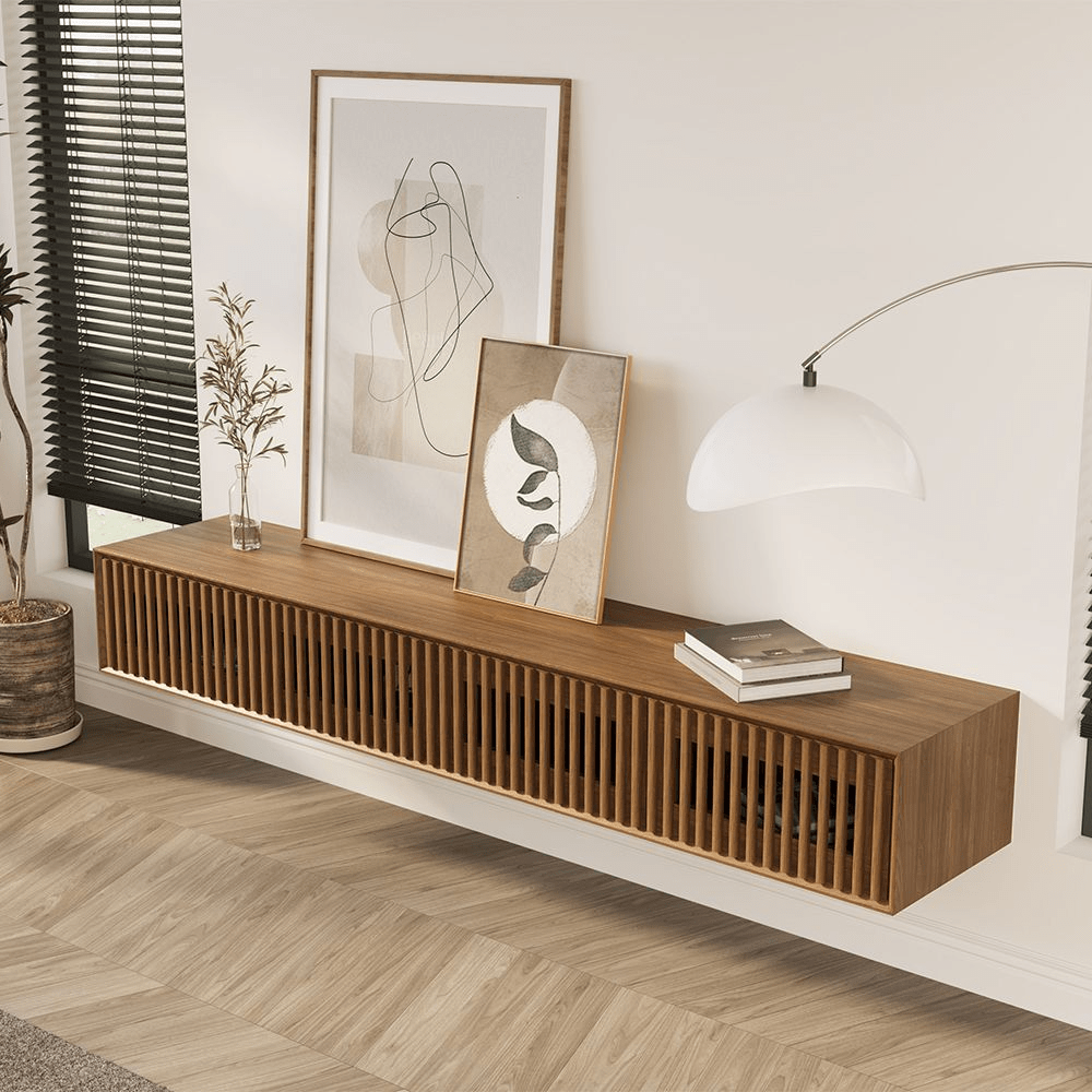 Aeolus Mid - Century Floating LED TV Console - Exclusivia