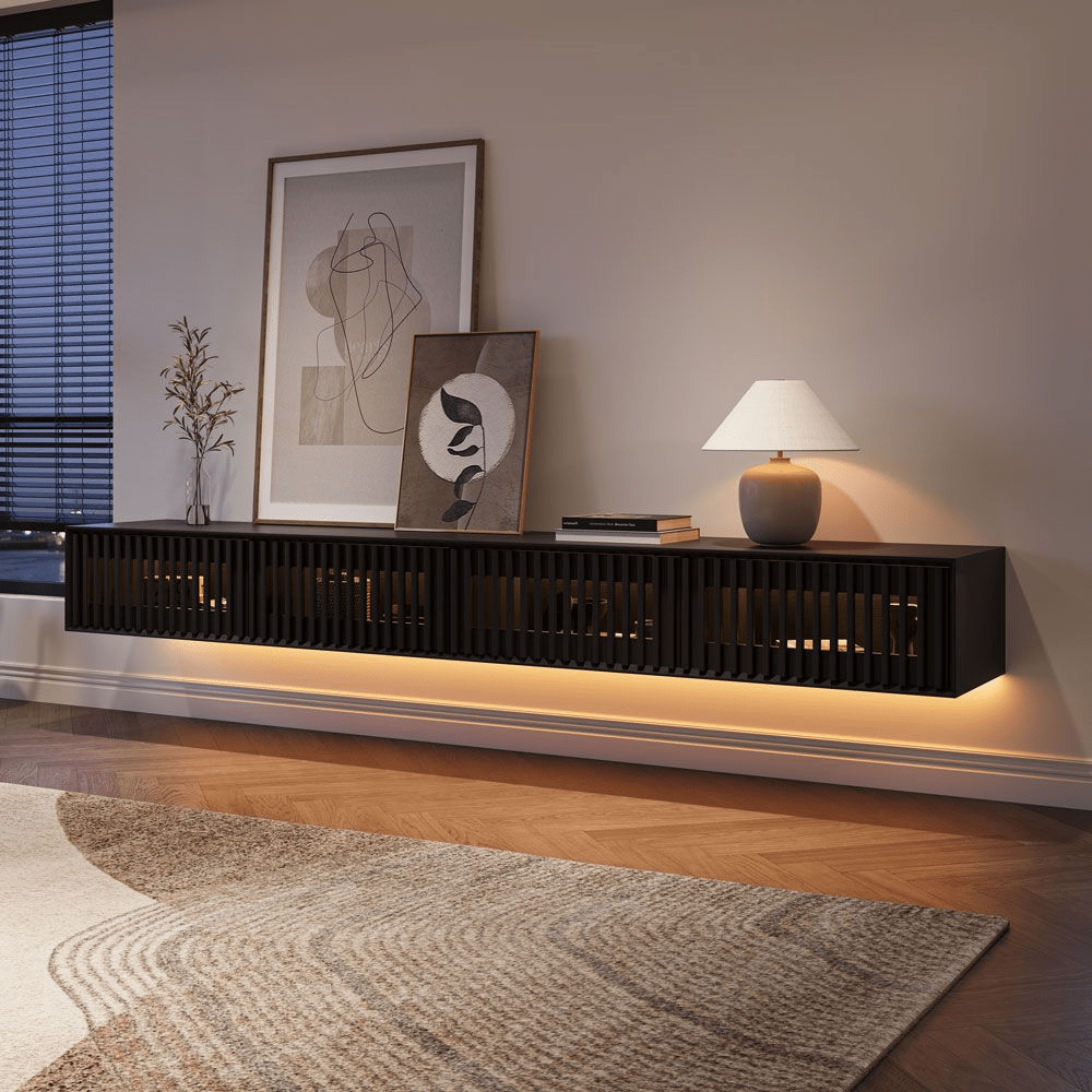 Aeolus Mid - Century Floating LED TV Console - Exclusivia