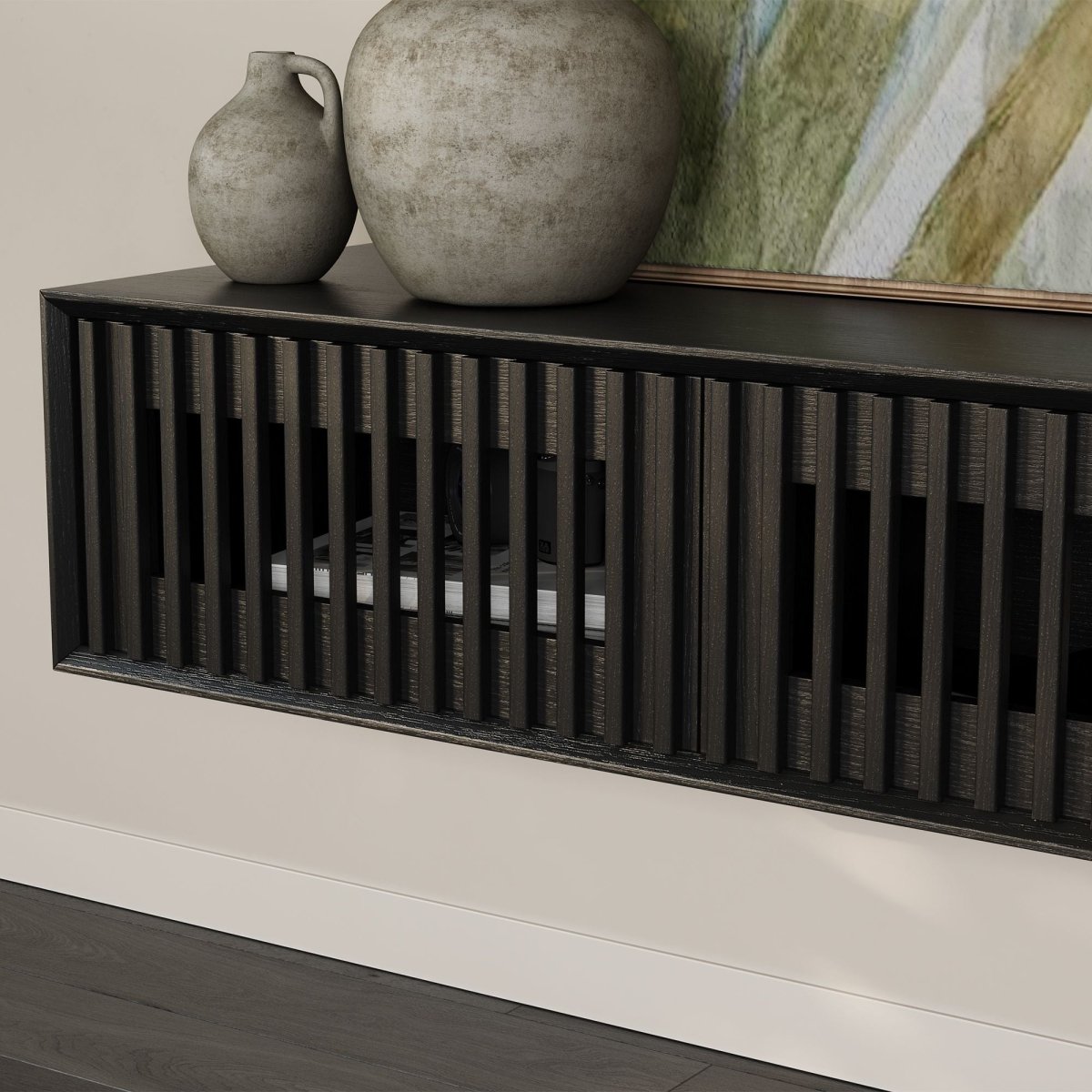 Aeolus Mid-Century Floating LED TV Console - Exclusivia