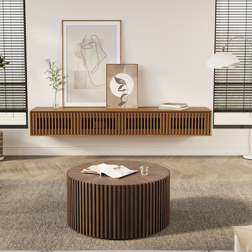 Aeolus Mid-Century Floating LED TV Console - Exclusivia