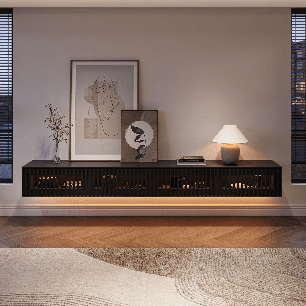 Aeolus Mid - Century Floating LED TV Console - Exclusivia