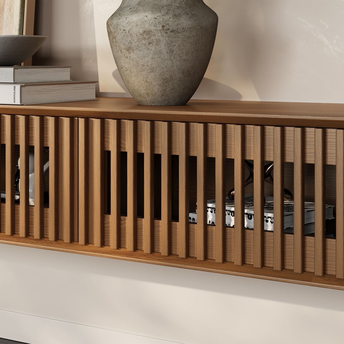 Aeolus Mid-Century Floating LED TV Console - Exclusivia