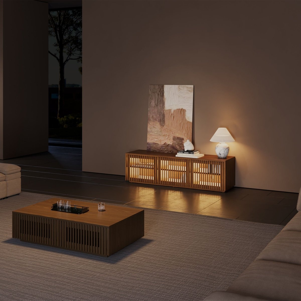Aeolus Modern Wood TV Stand - Exclusivia