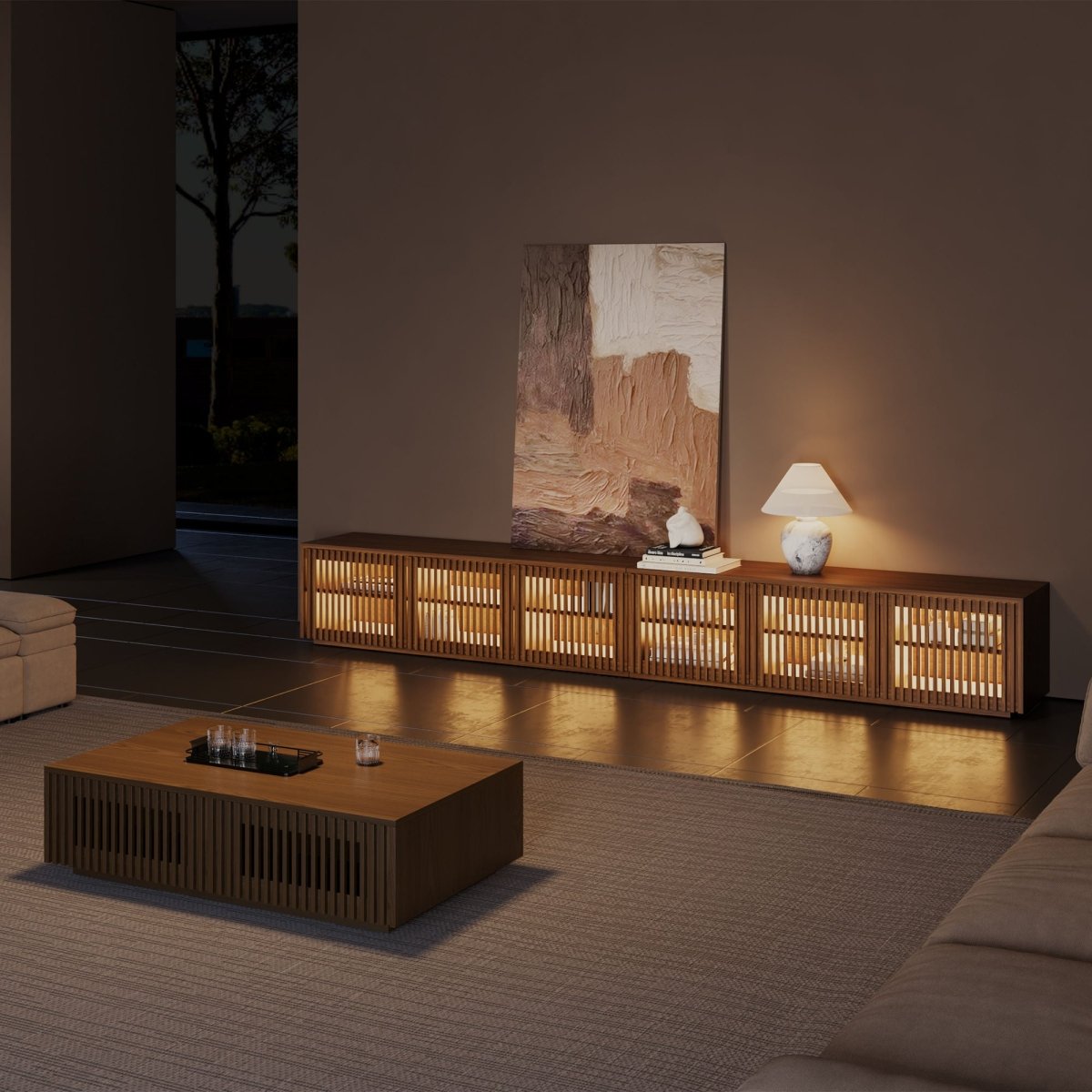 Aeolus Modern Wood TV Stand - Exclusivia