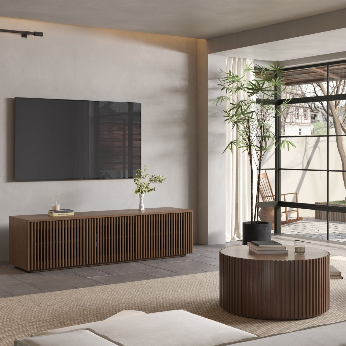 Aeolus Modern Wood TV Stand - Exclusivia