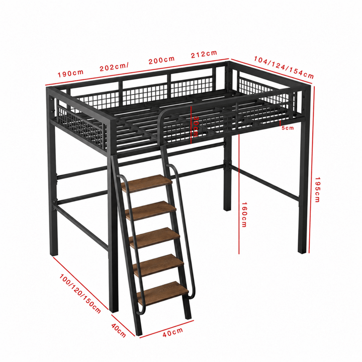 AERIS Modern Steel Loft Bedframe - Exclusivia