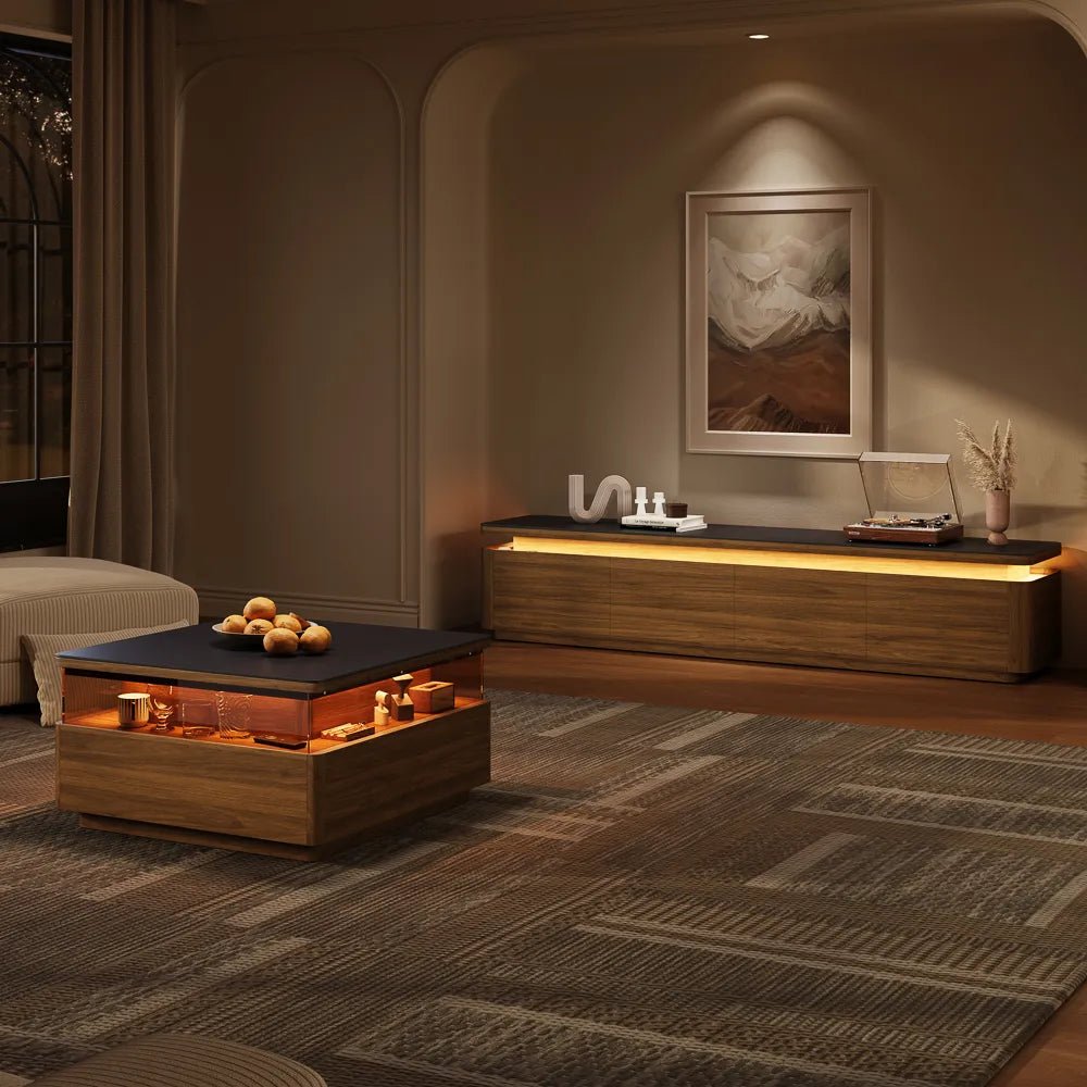 Aether 200 cm Mid - Century LED TV Console - Exclusivia