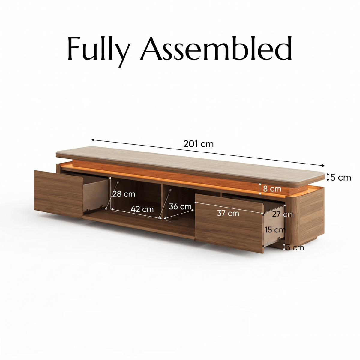 Aether Mid - Century LED TV Console - Exclusivia