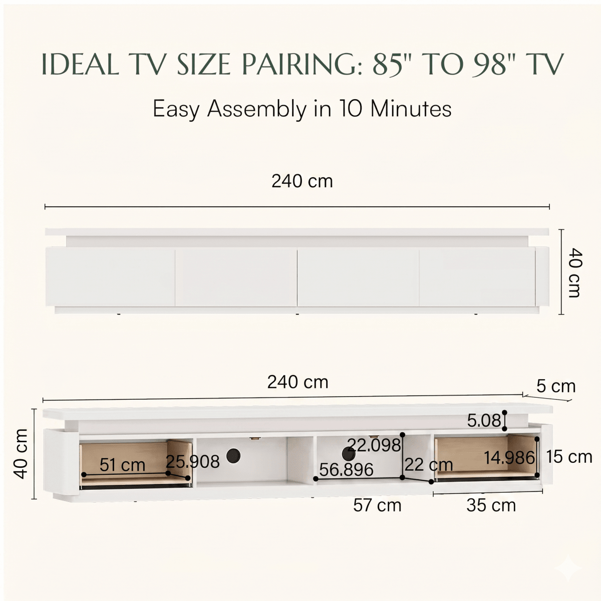 Aether Mid - Century LED TV Console - Exclusivia