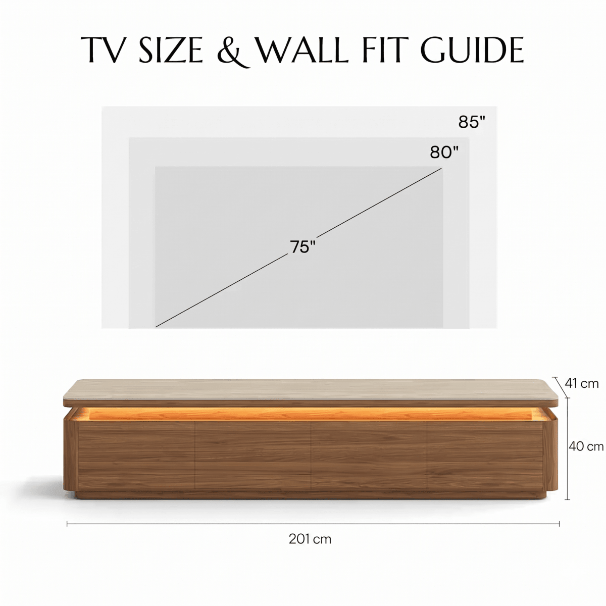 Aether Mid - Century LED TV Console - Exclusivia