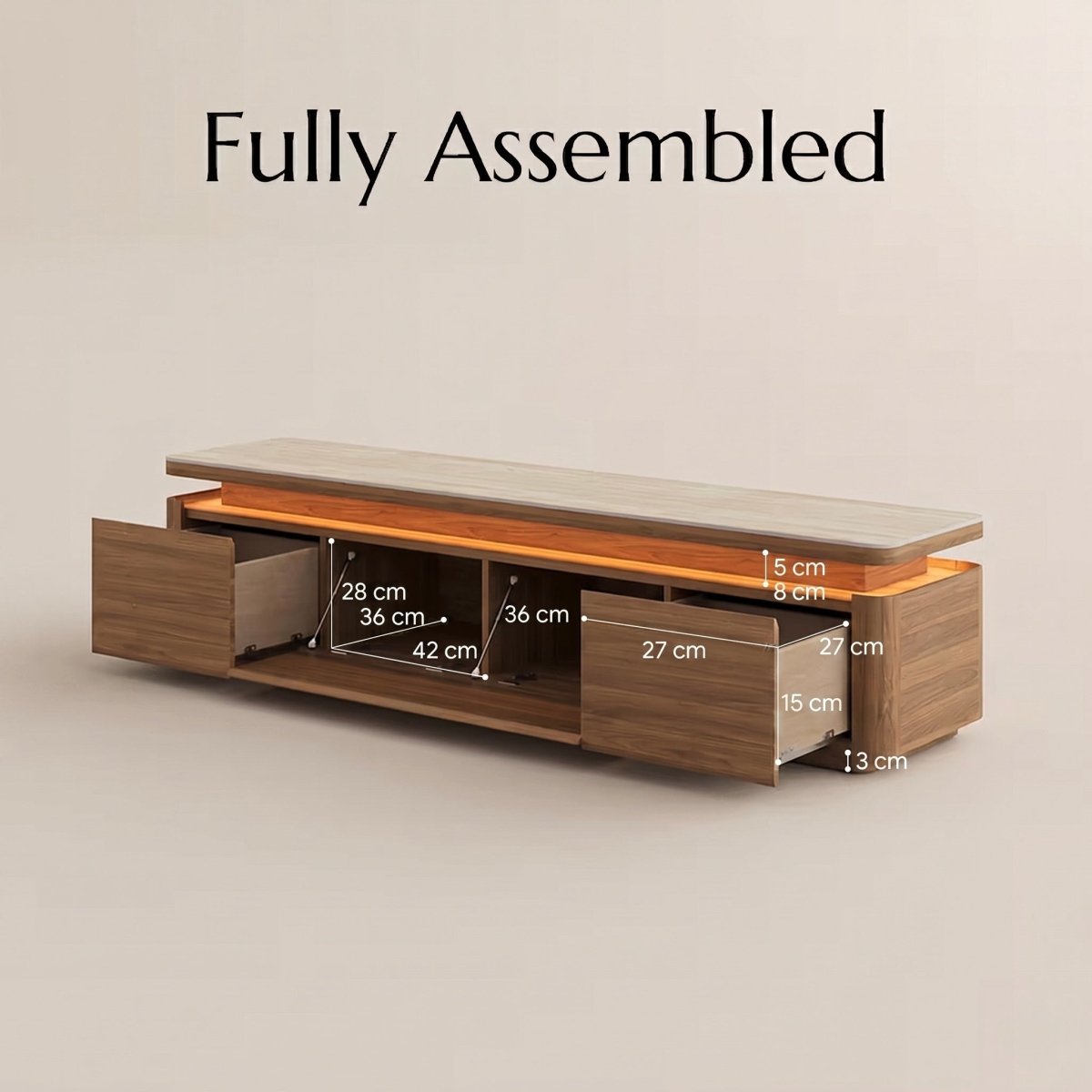 Aether Mid - Century LED TV Console - Exclusivia