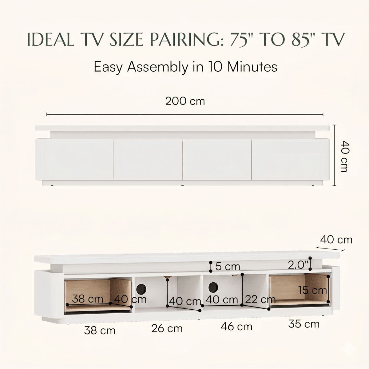 Aether Mid - Century LED TV Console - Exclusivia