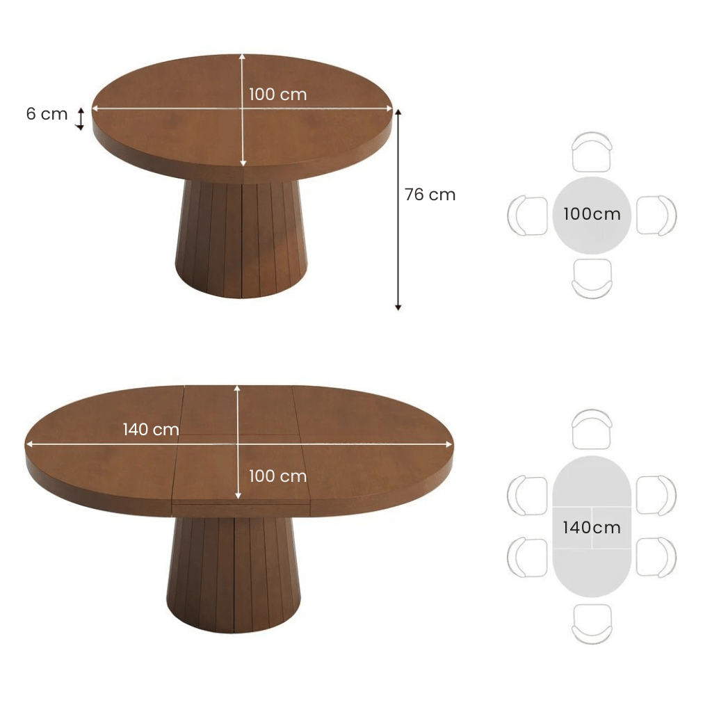Aira Japandi Extendable Dining Table - Exclusivia