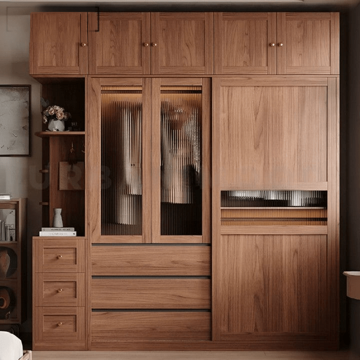 Akira Rustic Rattan Wardrobe - Exclusivia