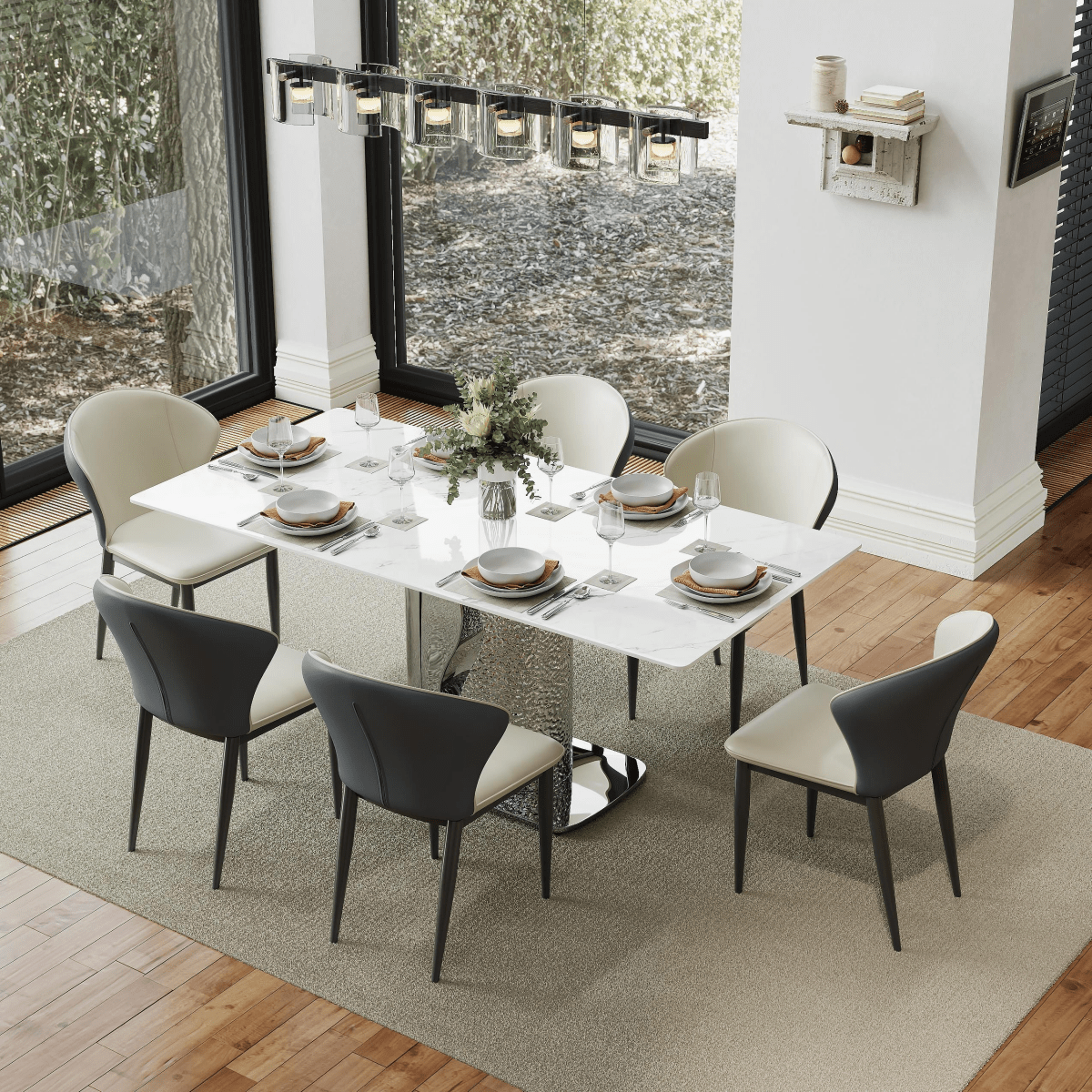 Alaric Set of 2 Modern Wingback Dining Chairs - Exclusivia